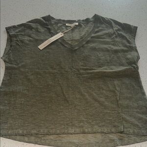 Casual Olive V-Neck Women's Tee